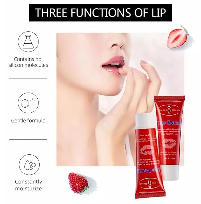 AICHUN BEAUTY Moisturizing Lip Balm Strawberry Smoother Dry Chapped Lips 50g/1.76oz-VivaGrace Women