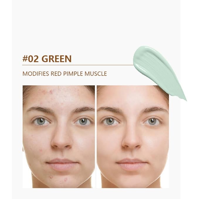 MAEPEOR Moisturizing Face Primer 4 Colors Long Lasting Matte Face Primer For Neutralizing Uneven Skin Tones & Brightening Complexion (02 Green)-VivaGrace Women