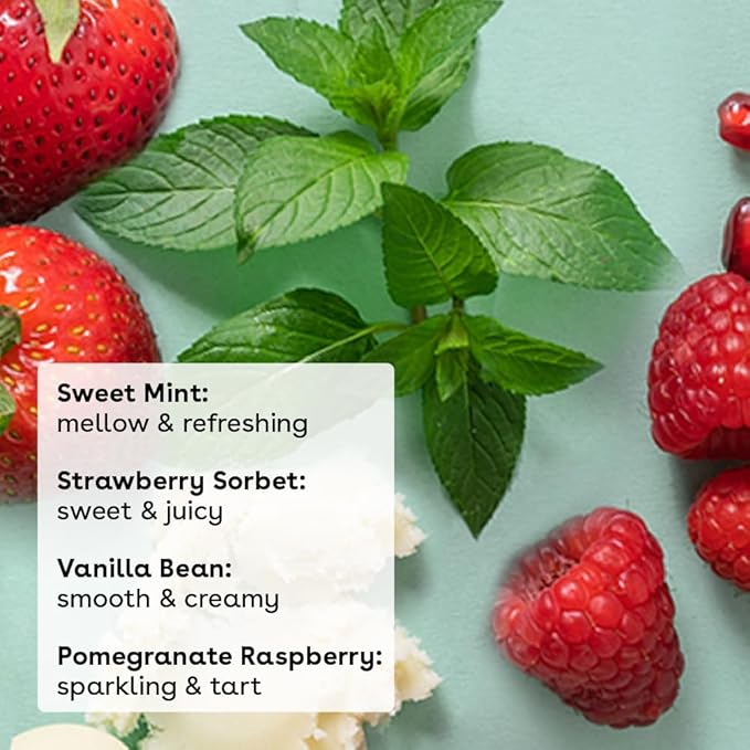 eos 100% Natural & Organic Lip Balm Sticks- Strawberry Sorbet, Vanilla Bean, Sweet Mint & Pomegranate Raspberry, Lip Care Products, 0.14 oz, 4-Pack-VivaGrace Women