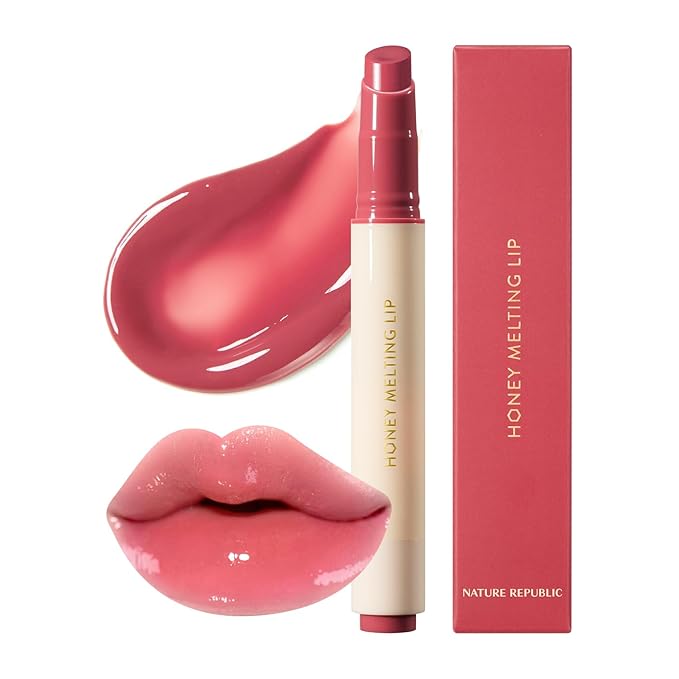 Nature Republic HONEY MELTING LIP (03 BERRY) SOFT LIP STICK, Hydrating Gloss, Moisturizing balms, Sheer tint, Shine & Glowy Finish, korean make up-VivaGrace Women