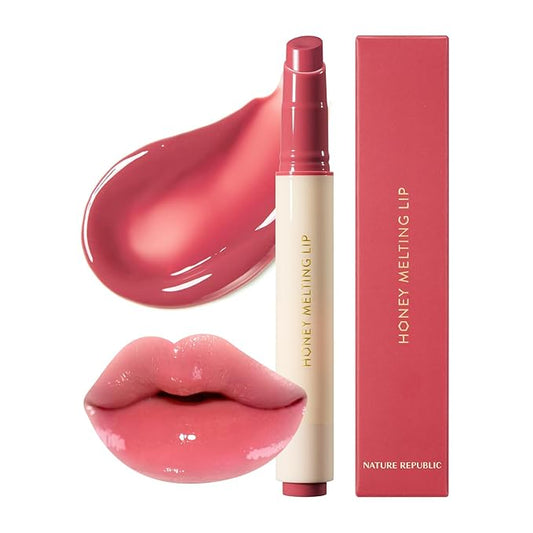 Nature Republic HONEY MELTING LIP (03 BERRY) SOFT LIP STICK, Hydrating Gloss, Moisturizing balms, Sheer tint, Shine & Glowy Finish, korean make up-VivaGrace Women