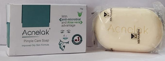 Acnelak 3 x 75gm (pack of 3) Pimple Care soap with anti microbial and Aloe vera advantage