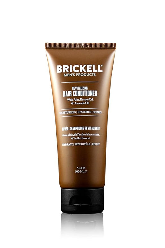 Brickell Men's Revitalizing Hair Conditioner for Men, Natural and Organic Nourishing Hair Conditioner, Restores Shine and Moisture, 3.4 Ounce, Scented, New Formula-VivaGrace Women