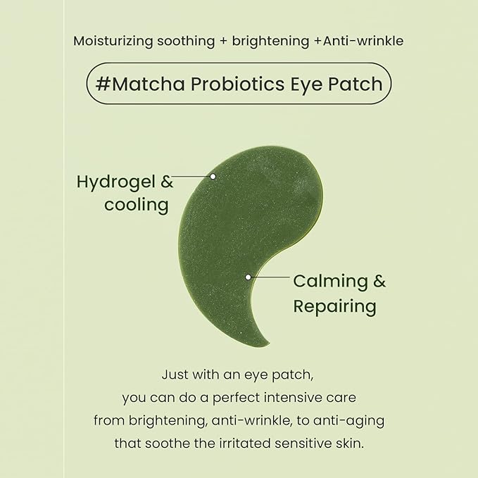 HEIMISH Matcha Biome Hydrogel Eye Patch (60ea) | Eye Patch for Swollen Eyes and Wrinkles | Matcha, flawless skin, Calming, for Swollen Eyes, Antioxidant, Soothing, Vitamins, Kbeauty-VivaGrace Women