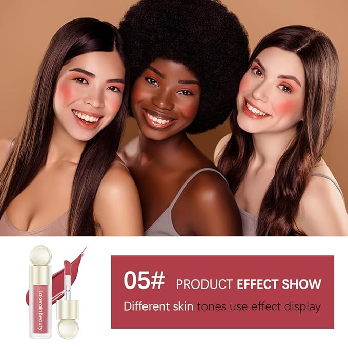 Soft Velvet Liquid Blush Face Makeup Matte Cream Blush for Cheek Weightless,Long-Lasting,Natural-Looking,Smudge Proof,Dewy Finish Skin Tint Blush Makeup(#05)-VivaGrace Women