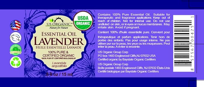 US Organic 100% Pure Lavender Essential Oil, Directly sourced from Bulgaria, USDA Certified Organic, Undiluted, for Diffuser, Humidifier, Massage, Skin, Hair Care, Non GMO, 15 ml 2 Pack-VivaGrace Women
