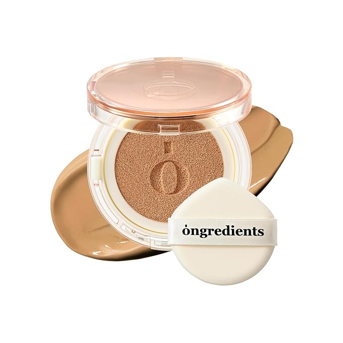 Skin Barrier Glow Cover Cushion, All-day Coverage, Glow Finish, Lightweight, Skincare-Like Texture, Non-cakey Makeup, Korean Cushion Foundation (#34W Sunset, 0.15 oz)-VivaGrace Women