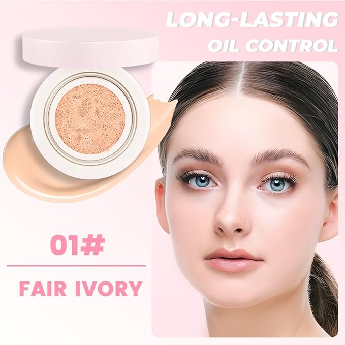 Nuder Cushion Foundation,Fair Ivory for Light & Medium With Neutral Skin Tone,Long-Lasting,Lightweight,Flawless Coverage,Dewy Finish,Concealing Redness,Blemishes and Under-eye Bags for All Skin Types-VivaGrace Women