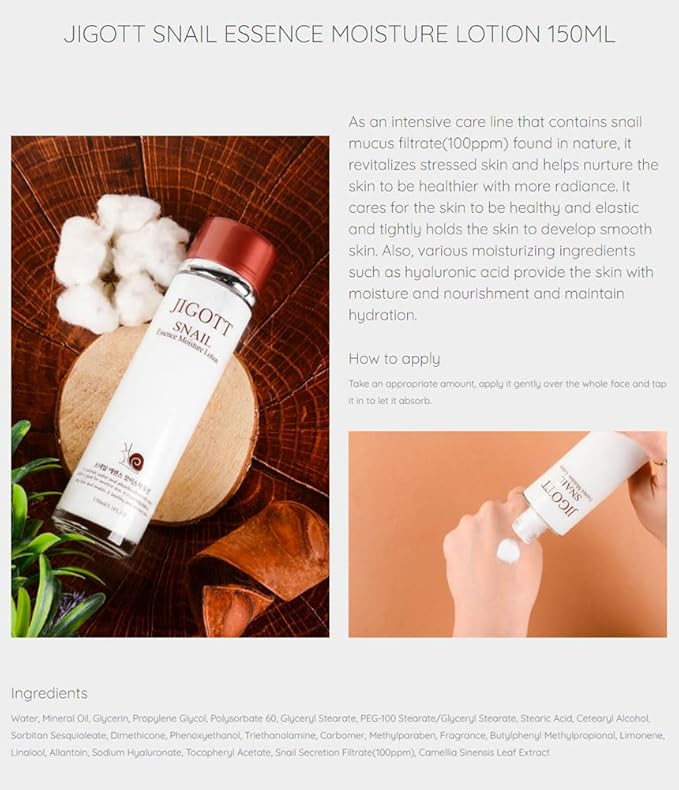 Snail Essence Moisture Skin Care 3Set, K Beauty Snail Cream, Moisturizer, Toner, Anti-Aging Hydration-VivaGrace Women