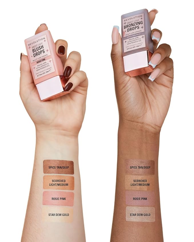 Revolution, Bright Light Blush Drops, Infused with Hyaluronic Acid, Radiant Finish, Pink Rosie, 0.77 Fl. Oz.-VivaGrace Women