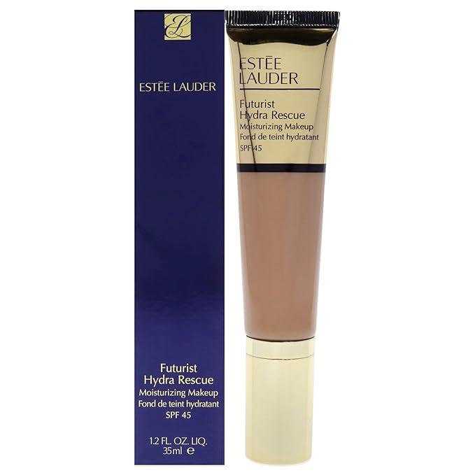 Estée Lauder Futurist Hydra Rescue Moisturizing Foundation SPF 45, 12 Hour Glow, 1.2 oz., 4N1 Shell Beige-VivaGrace Women