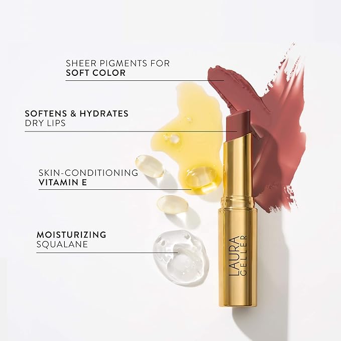 LAURA GELLER NEW YORK Jelly Balm Moisturizing Tinted Lip Balm - Terracotta Go - Hydrating Vitamin E - Semi-Shine Finish-VivaGrace Women