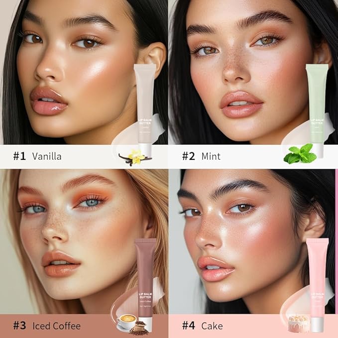 Summer Butter Lip Balm, Moisturizing Hydrating Natural Lip Care, Rich in Nutrients for Soft Smooth Lips (Iced Coffee)-VivaGrace Women