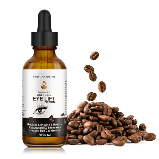 Caffeine Eye Serum - with EGCG, Vitamin C, Hyaluronic Acid, Collagen, Caffeine Eye Lift Serum - Reduces Puffiness, Dark Circles, Under Eye Bags, Wrinkles and Fine Lines Around The Eyes (30ml)-VivaGrace Women