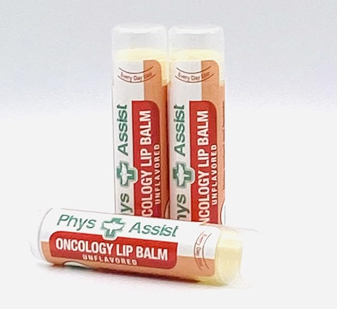 PhysAssist Oncology Lip Balm USDA Organic Unflavored Moisturize, Hydrate & Protect Dry parched lips during Chemo or Radio USDA Organic. 3 Pack-VivaGrace Women