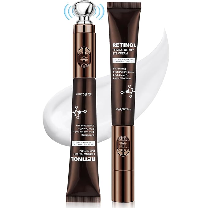 20g Eye Cream with Electric Massager, Moisturizing Anti-Wrinkles Eye Cream, Anti Aging Eye Cream for Dark Circles and Puffiness, Results in 3-4 Weeks to Reduce Fine Lines-VivaGrace Women