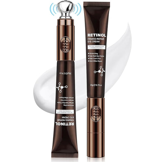 20g Eye Cream with Electric Massager, Moisturizing Anti-Wrinkles Eye Cream, Anti Aging Eye Cream for Dark Circles and Puffiness, Results in 3-4 Weeks to Reduce Fine Lines-VivaGrace Women