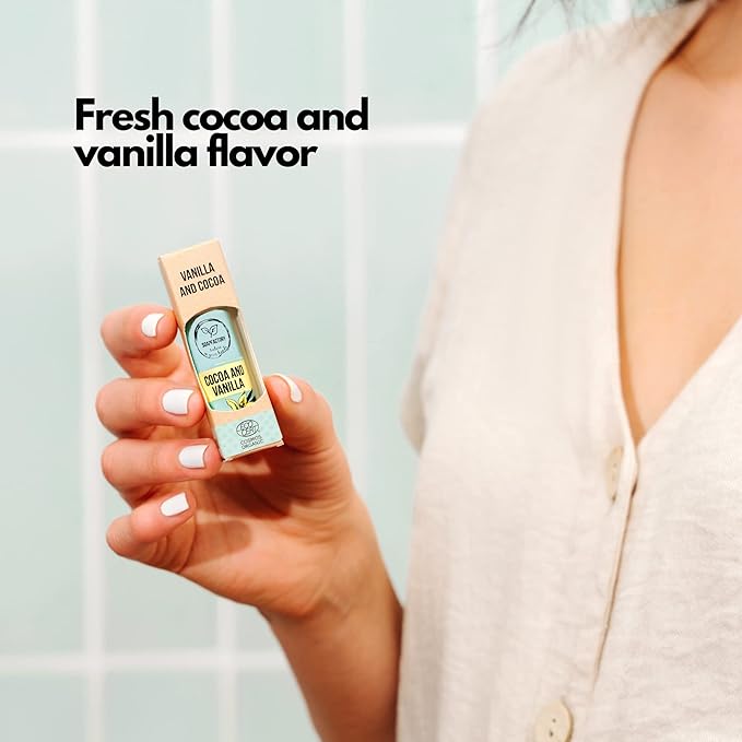 SoapFactory Natural Vanilla Lip Balm for Dry cracked Lips, Vegan, Organic Certified, Lip Care with Carnauba Wax for Women and Men, 0.17 ounce (Pack of 5)-VivaGrace Women