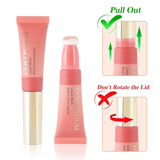 Blush Beauty Wand,Matte Face Blush Contour Wand with Cushion Applicator,Smooth Creamy Dewy Liquid Blush Wand,Blendable Blush Rouge Stick for Cheek,Cruelty-free,103 Rosa,Cool Pink-VivaGrace Women