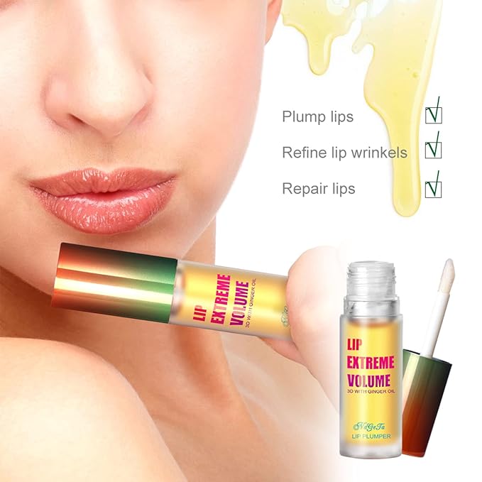 Lip Plumper Extreme - Plumping Lip Gloss - Clear Lip Plump Gloss -Lip Enhancer Plumper - Lip Moisturizer for Dry Lips - Lip Filler Plumper - Volumize Lips Instantly for Thicker & Fuller Lips-VivaGrace Women