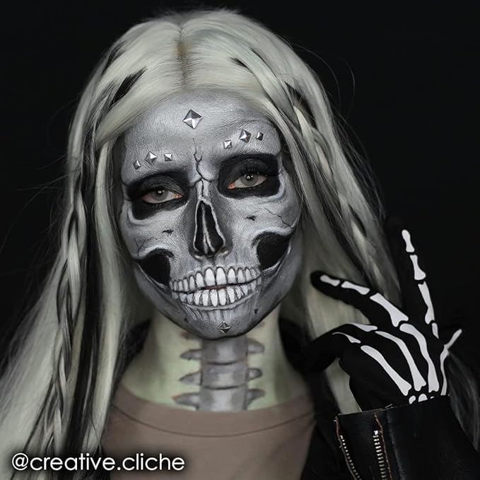 Mehron Makeup Paradise Makeup AQ Refill Size | Stage & Screen, Face & Body Painting, Cosplay, Halloween | Water Activated Face Paint, Body Paint, Cosplay Makeup .25 oz (7 ml) (Metallic Silver)-VivaGrace Women