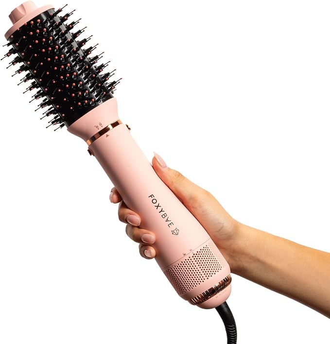 FoxyBae 4-in-1 Hot Air Styler: Blow Dryer Brush, Diffuser, Curling Barrel & Drying Cylinder - Blush Super Styler-VivaGrace Women