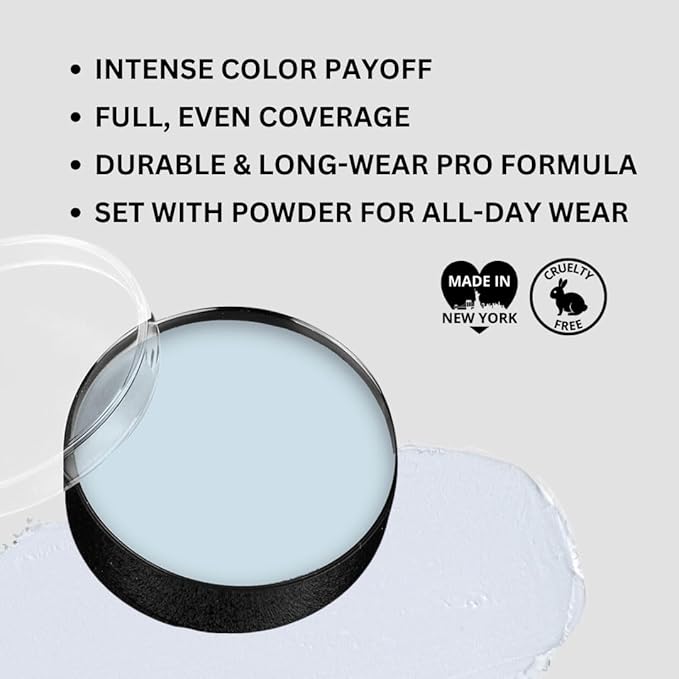 Mehron Makeup Color Cups | Stage, Foundation, Face Paint, Body Paint, Halloween | Face Paint Makeup | Greasepaint .5 oz (14 g) (Moonlight White)-VivaGrace Women