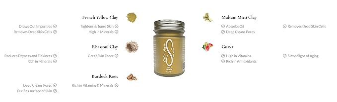 100% Natural Vitamin B Clay Exfoliating Face Mask 120g All Clay & No Water-VivaGrace Women