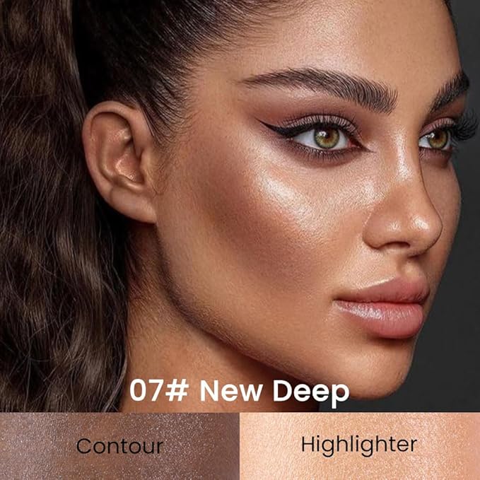 evpct 2in1 Face Shaping & Contouring Stick Cream Contour Concealer Bronzer Stick Makeup Kit for Beginner Face Highlighter Makeup Stick contorno maquillaje de maquillaje profesional,NEW Deep-VivaGrace Women