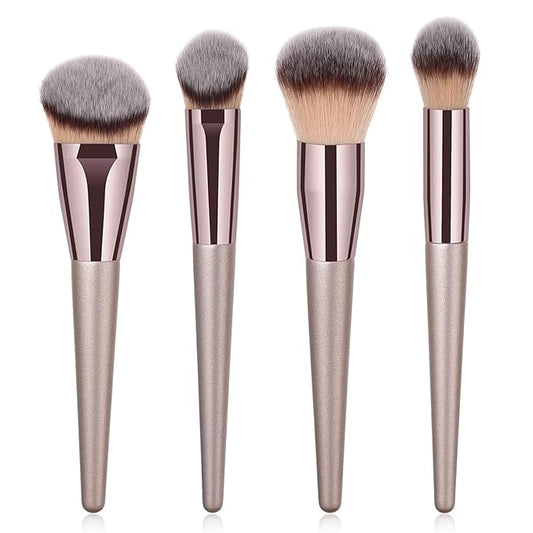 4pcs Professional Makeup Brush Set, Premium Synthetic Liquid Foundation Brush Blending Powder Tapered Kabuki Makeup Brushes Cosmetics Applicator-VivaGrace Women