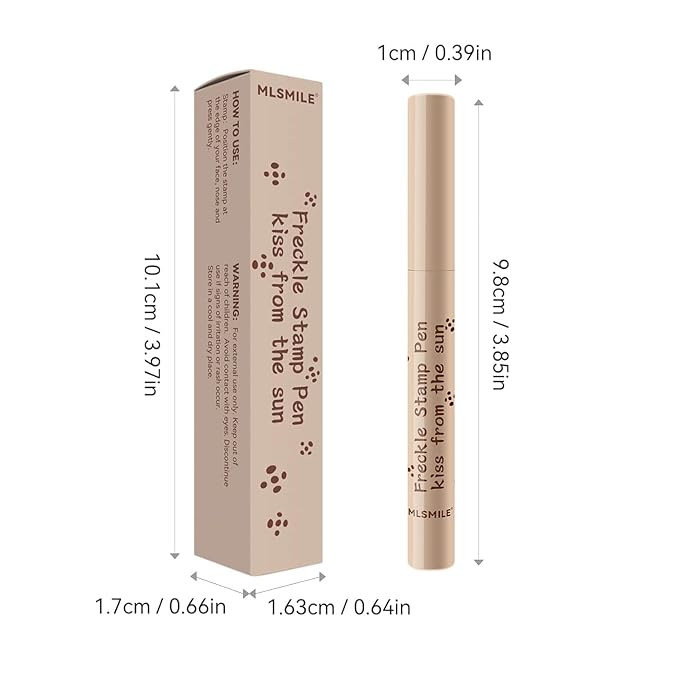 AKARY Stamp Freckle Pen Natural Lifelike Fake Freckles Makeup, Waterproof Long Lasting Quick Dry 5 Comb Corners Natural Like Face Freckle Makeup Pen for Effortless Sunkissed Makeup, 04-Dark Brown-VivaGrace Women