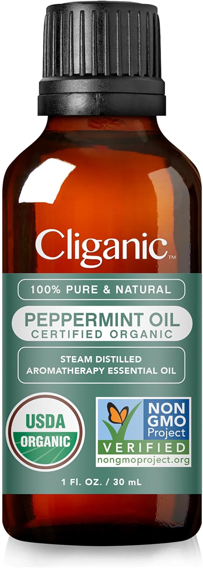 Cliganic Organic Peppermint Essential Oil, 1oz - 100% Pure Natural Undiluted, for Aromatherapy | Non-GMO Verified (Packaging May Vary)-VivaGrace Women