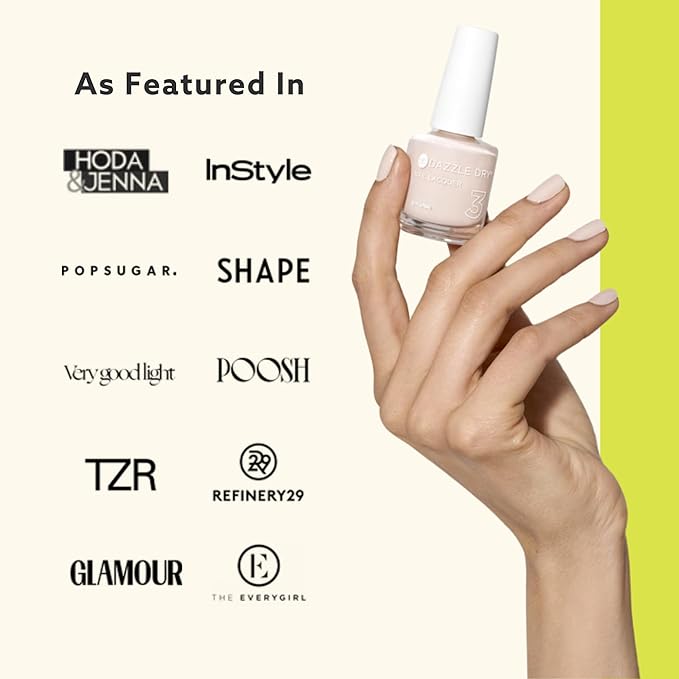 Dazzle Dry Nail Lacquer (Step 3) - Soft Caress - A cool peony pink. Full coverage cream. (0.5 fl oz)