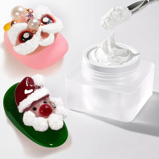 Double Rhythm 3D Nail Gel Solid Sculpting Gel for Nail Art Non-Sticky Hard Gel for Building Carving Molding Nail Extension Soak Off UV/LED Salon Home DIY 0.5 Oz (Gypsum White)-VivaGrace Women