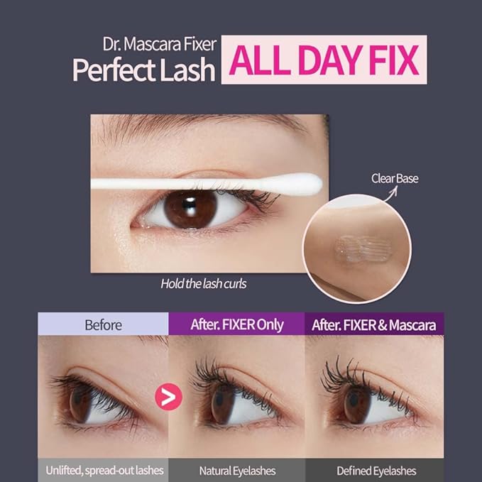 ETUDE Dr. Mascara Fixer For Perfect Lash (6g) | Long-Lasting Smudge-Proof Mascara Fixer with Care Effect | Eyelash Primer | Korean Makeup, Kbeauty