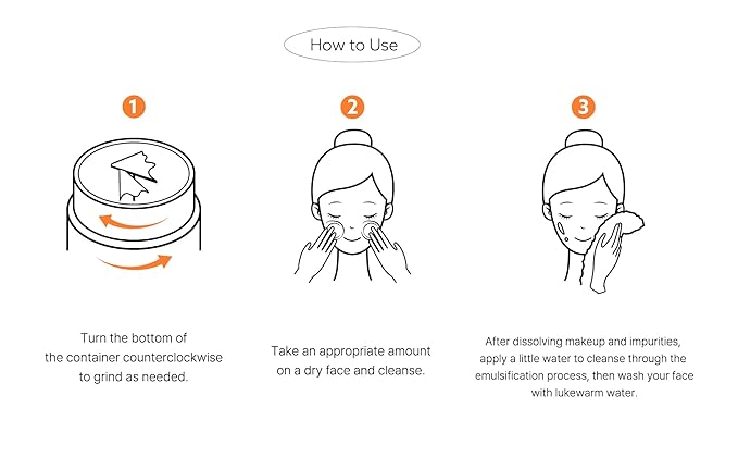 Grinder Cleansing Balm Korean Makeup Remover Hydrating Facial Wash for All Skin Types Sorbet texture 1.76 Ounce (Pack of 1)-VivaGrace Women