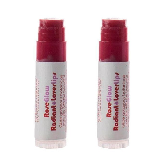 Living Libations - Organic 'Rose Glow Lover Lips' Lip Balm | Natural, Wildcrafted Clean Beauty (2-pack)-VivaGrace Women