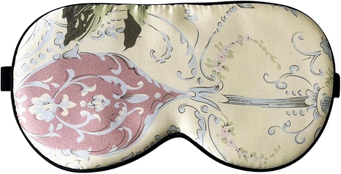 100% Pure Silk Eye Mask Sleep Eye Mask Eye Cover Eyeshade Sleeping Eye Mask Floral Colors (#28)-VivaGrace Women