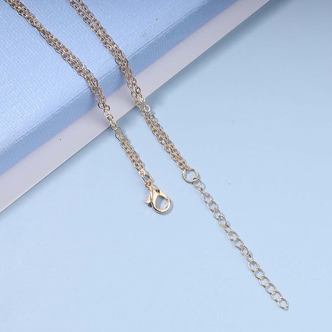 Boho Layered Pearl Choker Necklace Gold Pearl Pendant Necklace Tiny Dot Layering Necklace Vintage Necklace Chain Jewelry for Women and Girls Gifts-VivaGrace Women