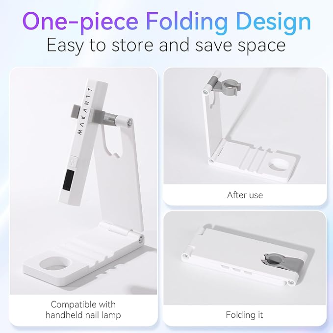 Makartt UV Nail Lamp Stand: Foldable, 360° Adjustable Rotation, Portable, Handsfree, Convenient for Gel Nails Polish Painting Home Salon Manicure-VivaGrace Women