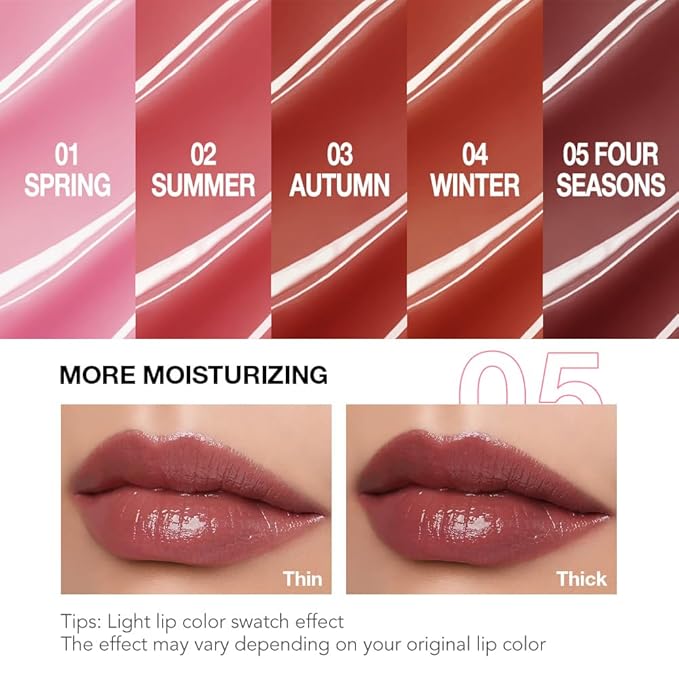 1Pcs Tinted Lip Balm Moisturizing Lipstick – Deep Rose Colored Bean Paste Sheer Hydrating Lip Color for Dry Lips Nourishing Lip Balm for All Women with a Subtle Natural Scent (S05 Four Seasons)-VivaGrace Women
