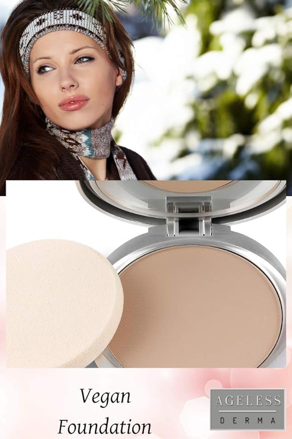 Natural Mineral Makeup Foundation- A Healthy Full Coverage Vegan Pressed Powder. Made in USA (Bare Beige)-VivaGrace Women