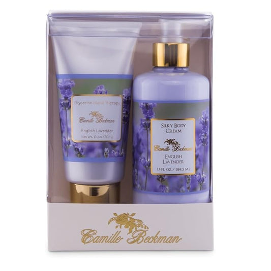 Camille Beckman Hand and Body Duet Set, Silky Body and Glycerine Hand Cream, English Lavender-VivaGrace Women