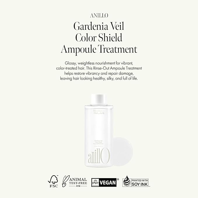Gardenia Veil Color Shield Ampoule Treatment – Shine-Boosting Hair Mask for Color-Treated Hair – Protein & Amino Acid Complex, Daily Use, Silicone-Free, 200 ml / 6.76 fl oz-VivaGrace Women