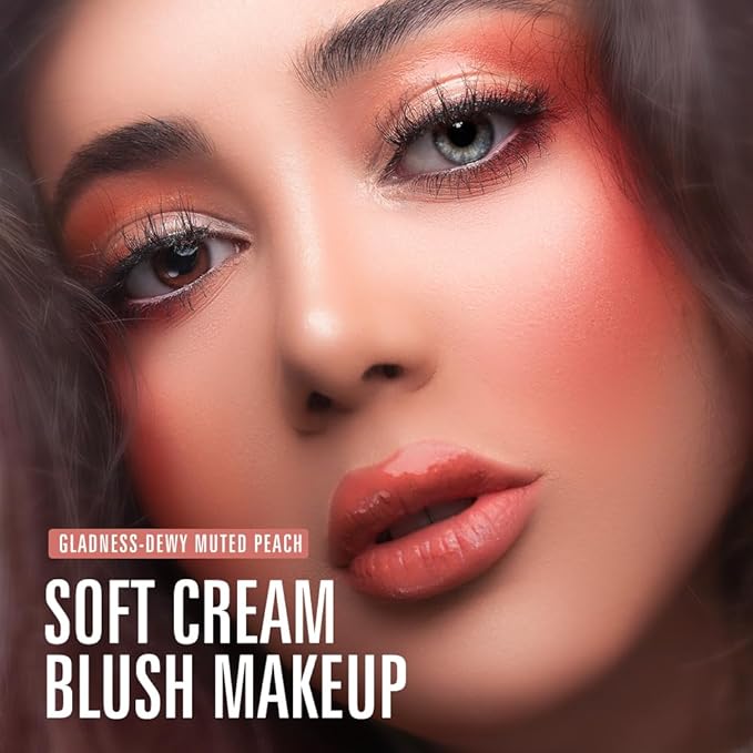 KIMUSE Soft Cream Blush Makeup, Liquid Blush for Cheeks, Weightless, Long-Wearing, Smudge Proof, Natural-Looking, Dewy Finish-VivaGrace Women