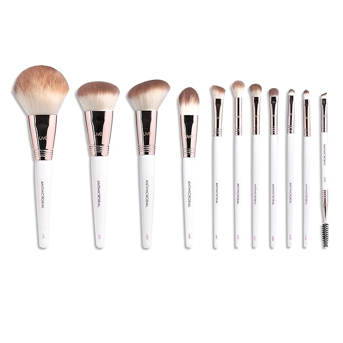 Professional Makeup Brush 11 Piece Set, Premium Synthetic Vegan Brushes Kit for Blending Powder, Foundation, Concealer, Blush & Eye Shadow, Cruelty-Free-VivaGrace Women