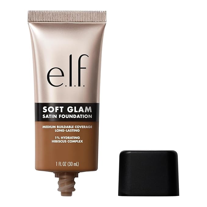 e.l.f. Soft Glam Foundation, Medium Coverage, Long-Lasting & Buildable Foundation For A Smooth, Satin Finish, Vegan & Cruelty-Free, 55 Deep Warm-VivaGrace Women