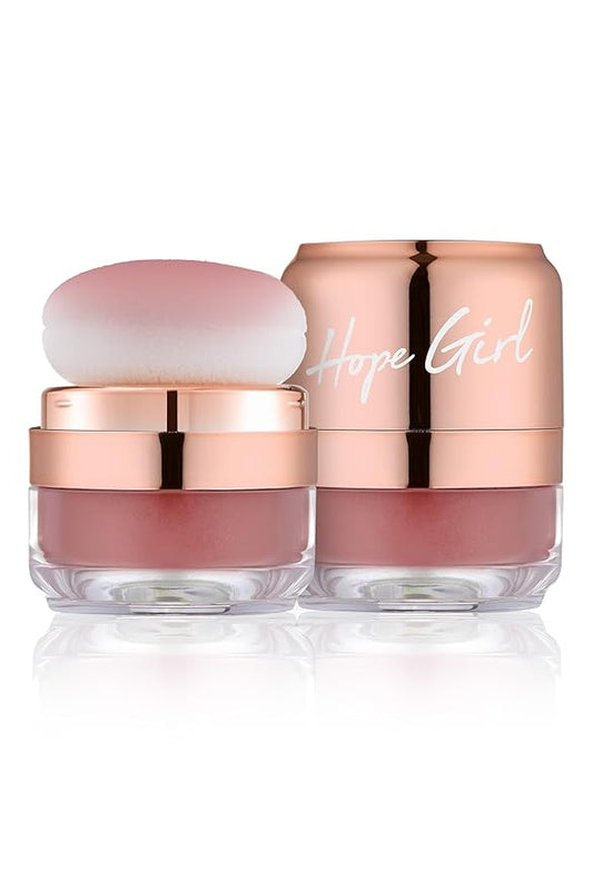 Hope Girl 3D Powder Blusher 0.17oz | Skin-Loving Korean Mini Blush for Cheeks and Eye Makeup w/Allantoin | K Beauty Cool Toned Vibrant Sunkissed Fine Powder Makeup Blush Cosmetics (#07 Dry Rose)-VivaGrace Women