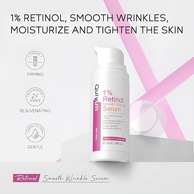 Anti Aging Skin Care Set, 1% Retinol Dark Spot Remover for Face with Face Serum & Moisturizer, Travel Size Skincare Set for Women, Reduce Wrinkles, Firm & Hydrate for All Skin Types-VivaGrace Women