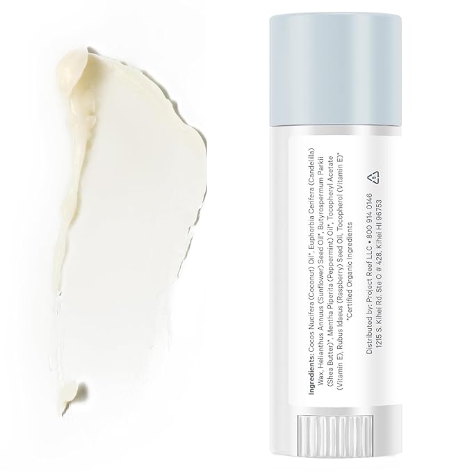 Cooling Lip Balm w/Organic Peppermint, Shea Butter, Vitamin E, Hydrating Chapstick, Soothe Dry Sunburnt Lips, After Sun Care, 2 Pack-VivaGrace Women